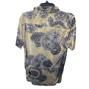 KARLLAGERFELD Beige Floral Short Sleeve Shirt - Size S/P - Blouse